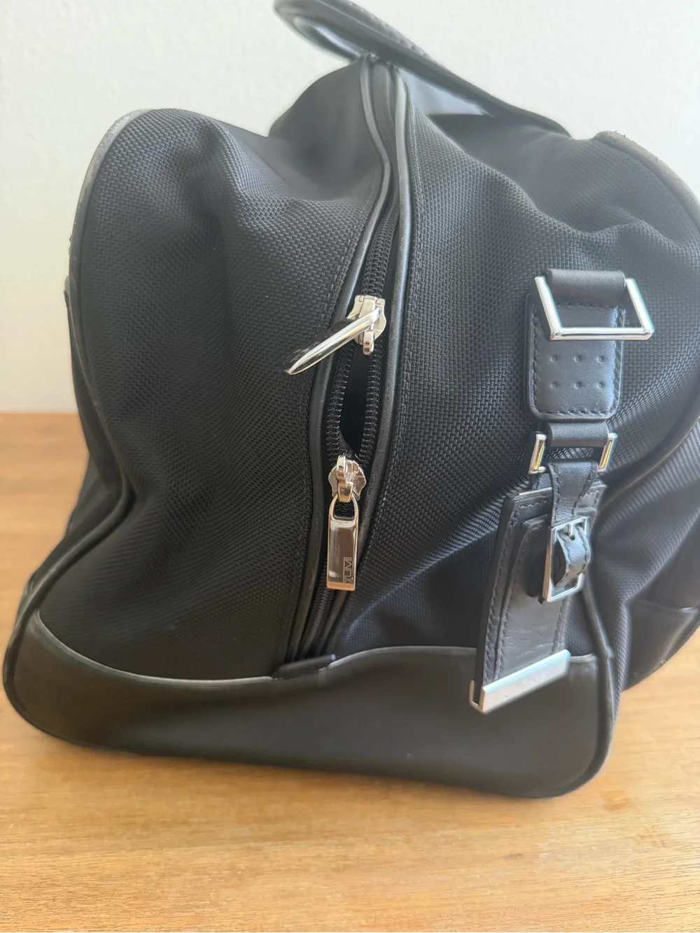 Tumi Black Nylon Laptop Briefcase with Leather Trim